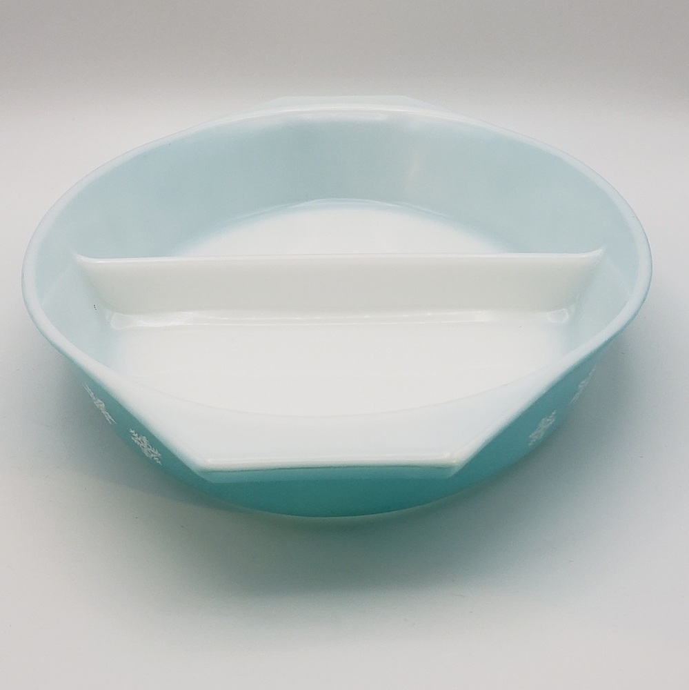 Rare Pyrex turquoise double dish